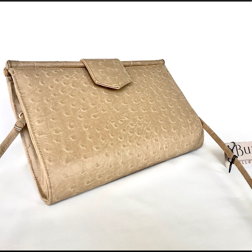 VINTAGE Bueno Faux Ostrich Crossbody Clutch bag